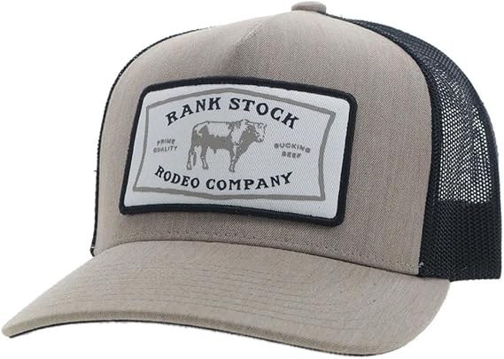 HOOEY Rank Stock Trucker Patch Hat - Adjustable Snapback, Breathable Mesh Baseball Cap