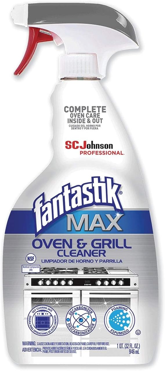 SC Johnson Professional Fantastik Max Oven & Grill Cleaner Spray, Cleans Inside and Out, 32 Fl Oz