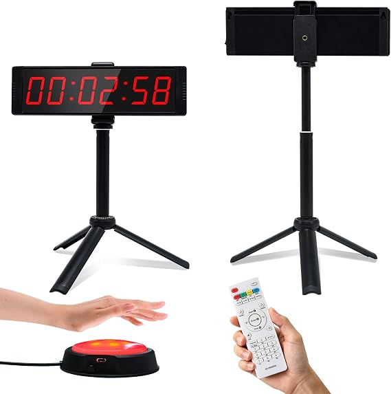 YZ Gym Timer, Gym Clock with Start/Stop Button, Interval Timer for Workout, 12/24H Digital Timer Stop Clock, Portable Stopwatch Countdown Clock with Remote, Fitness Training Timer for Home Gym