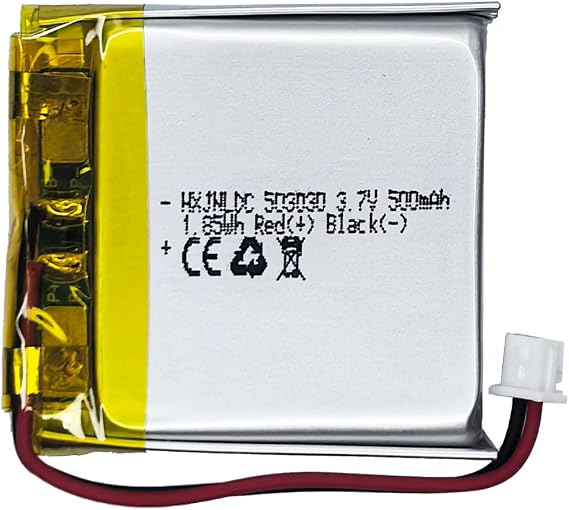 DC 3.7V 500mAh 503030 wiederaufladbare Lithium-Polymer-Batterie passend für DIY 3.7-5V elektronische Produkte mit eingebautem 2-Draht-Batterieaustausch und LED-Leuchten