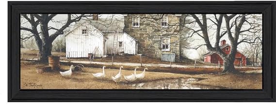 Trendy Decor 4U JR192-405 Puddle Jumpers Wall Art By John Rossini - Farmhouse Animal 9" H x 21" W