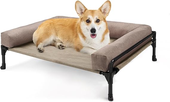 Veehoo Outdoor Elevated Dog Bed-Cooling Raised Dog Cot for Medium Sized Dog
