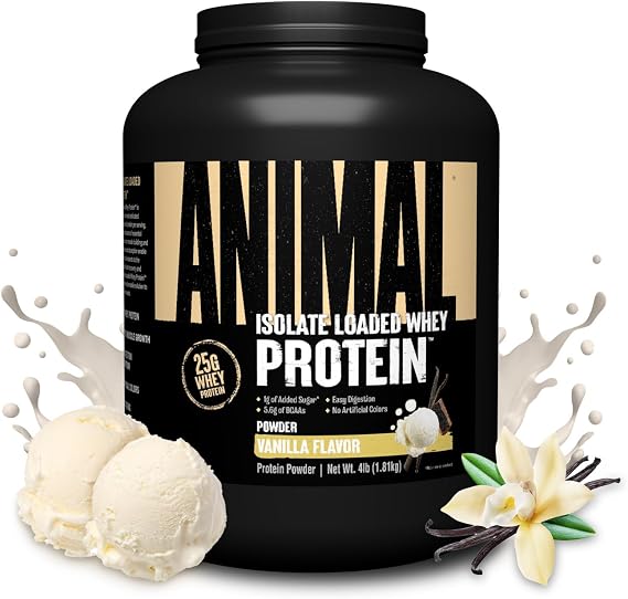 Animal Whey Isolate Protein Powder, 25G High Protein | Vanilla 4LB