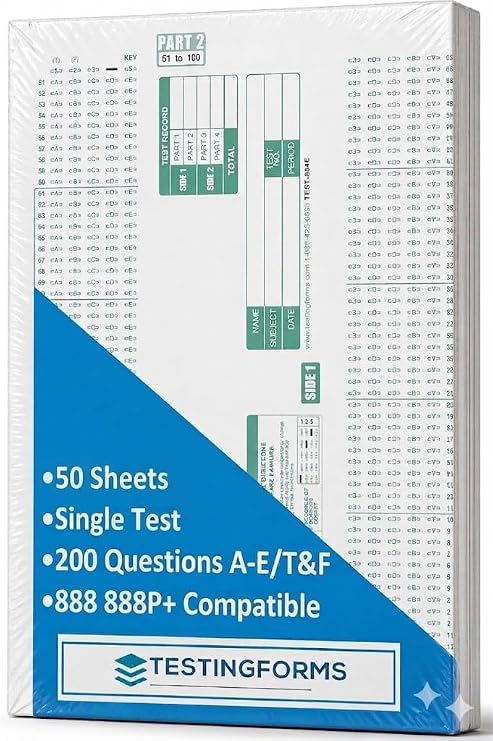 TEST-884E (50 Sheet Pack) 884 E Scantron Compatible Testing Forms