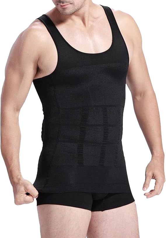 Mens Compression Vest Slimming Sleeveless Undershirts Body Shaper for Men Tummy Control Shapewear Tank Tops