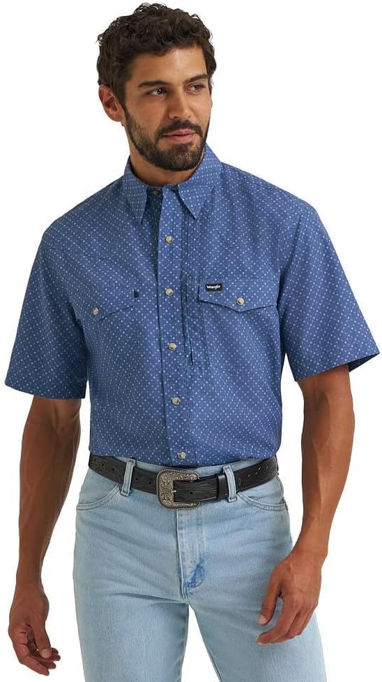 Wrangler Men's ATG Navy Peony Performance Shirt