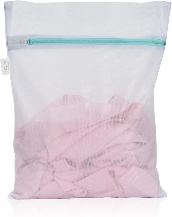 OTraki Mesh Laundry Bag for Delicates 12x16 inch Small Laundry Wash Bags for Washing Machine with Reinforced Zipper for Delicates Bra Socks Underwear, Don't Drying, Melting 140-176F White