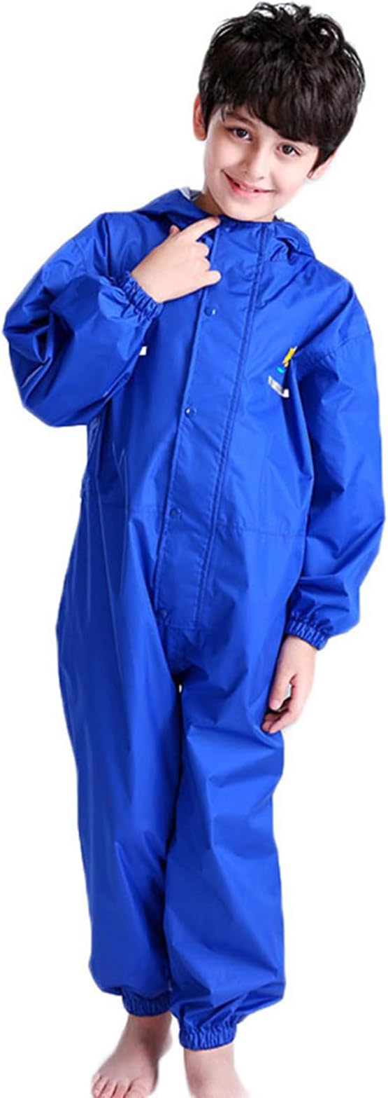 JiAmy Kids Toddler One Piece Rain Suit, Muddy Buddy Style Coverall for Daycare Outdoor Play (Ages 2-14)