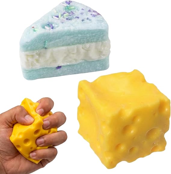 2 PCS Big Cheese Squishy, Cheese Squishy, Delightful Decor for Home and Office, For Squishies Enthusiasts and Those Who Love Food themed Decor