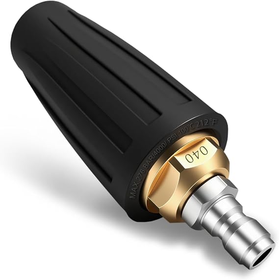 Turbo Nozzle Pressure Washer Tips, Max 4000 PSI, Upgrade 360 Rotating Turbo Spray Tips with 1/4" Quick Connector for Cleaning Car, Garden, Concrete Brick, 4.0 GPM 4.0 Orifice
