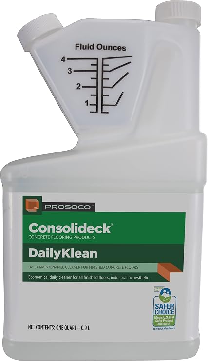 Prosoco DailyKlean Concrete Floor Cleaner, Concentrated Daily Maintenance Cleaner for Polished & Sealed Concrete, pH-Neutral, No-Rinse