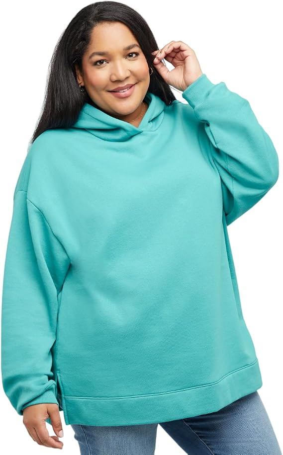 Hanes Women's Ecosmart Plus Size Fleece Hoodie, Midweight Sweatshirt for Women, Kanga Pocket