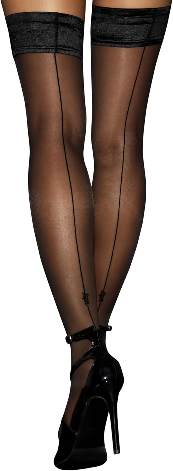 sofsy Backseam Sheer Thigh-High Stockings, Stay-Up, 6 Colors XS/S-XXL