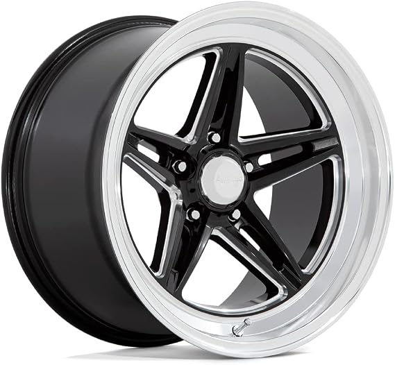 American Racing Vintage VN514 GROOVE 18X8 5X4.5 4.5 0mm GLOSS BLACK MILLED WITH DIAMOND CUT LIP - VN514BE18801200