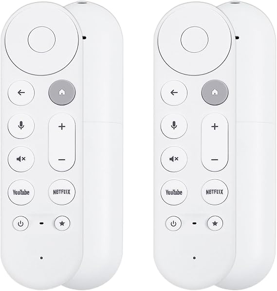 2 Pack GY3LE Voice Search Remote Control Compatible with Google TV Streamer 4K, New Controller Replacement Control Upgrade Voice Remote (4K), NOT Compatible with Google Chromecast Snow