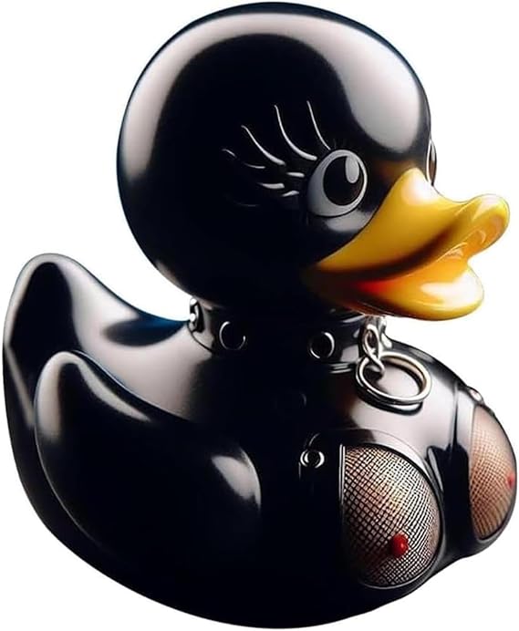 Unique Rubber Duck, 3" Goth Cyberpunk Resin Duck, Frightening Collectible Duck Figure, Unique Character Duck Dolls, Novelty Duck Ornaments, Hand-Painted Duck Collectibles, Room Decor