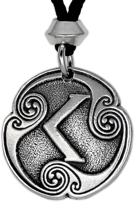 Kenaz Rune Pendant Necklace - Elder Futhark Norse Creativity Artisan Amulet