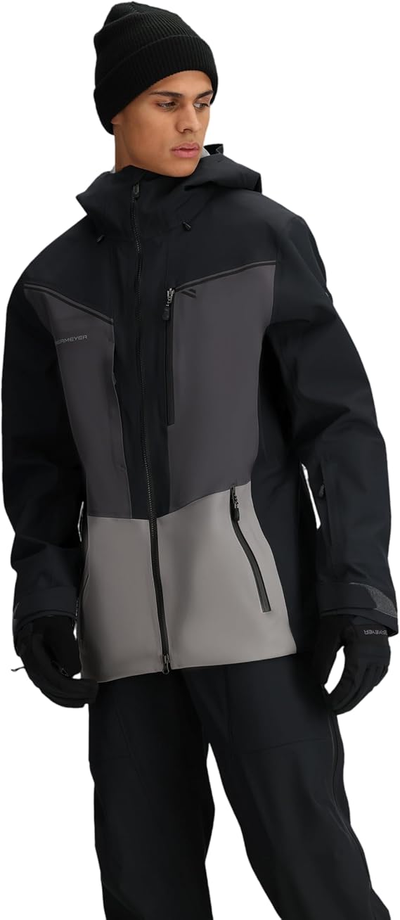 Obermeyer Foraker Shell Jacket For Men - Attached Hood and Long Sleeves and Adjustable Cuffs, Chic and Comfy Jacket