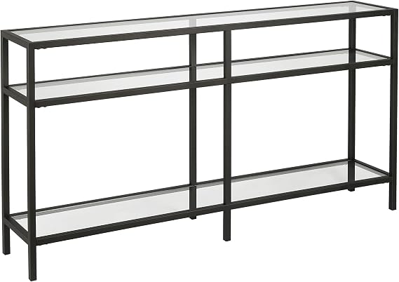 Henn&Hart 55" Wide Rectangular Console Table in Blackened Bronze, Entryway Table, Accent Table for Living Room, Hallway