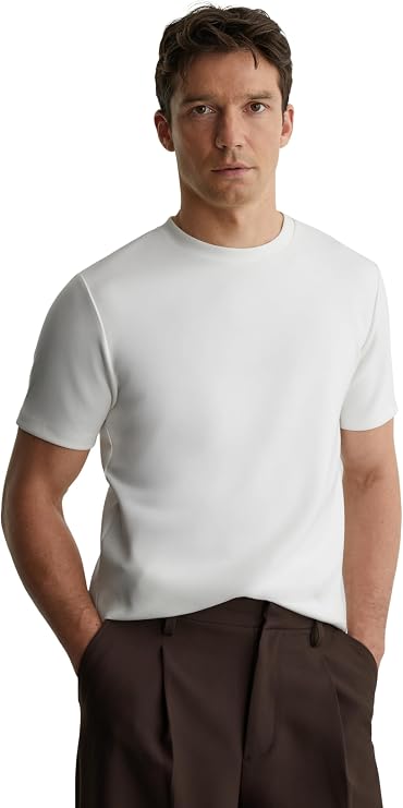 REISS Mens' Bradley SS Interlock Crew Neck T-Shirt