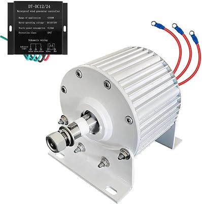 12000W Gearless Permanent Magnet Generator,110V 220V Low Speed AC Alternator Generators with Base Use for Wind Turbine Water Turbine White
