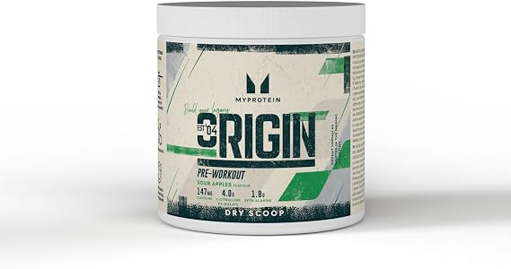 Myprotein Origin Pre-Workout – Sour Apples – 18 Servings of Dry Scoop Pre-Workout Powder – 150mg Caffeine, 4g Citrulline Malate & 1.8g Beta-Alanine – Boost Energy & Performance