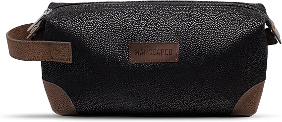MANSCAPED The Shed Men's Premium Quality Toiletry Bag, PU Leather Dopp Kit, Bathroom Travel Bag, Shaving Kit Case, Trimmer Bag