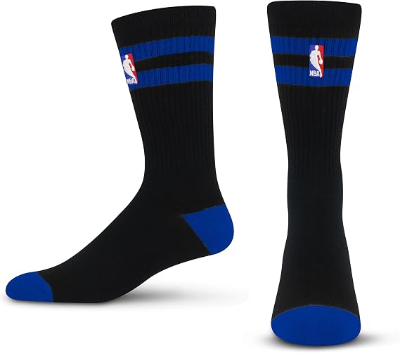 For Bare Feet NBA Logoman 2 Stripe Crew Sock Size Youth