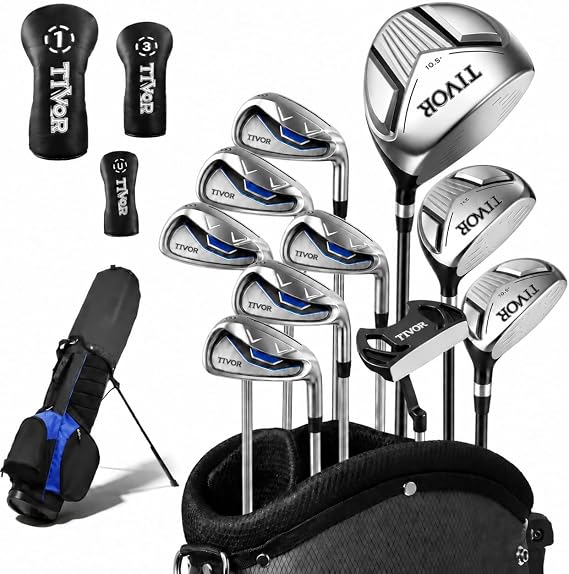 Golf Clubs Set Complete 14-Piece with Driver Fairway Hybrid Irons Putter Stand Bag & 3 Headcovers for Men Women Right Left Handed - Beginner Golf Sets Pink Black