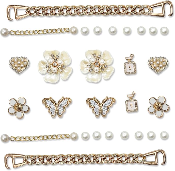Bling Shoe Charms for Women and Girls - Jewelry Shoe Charms, Gems Shoe Accessories, Diamond Shoe Decoration