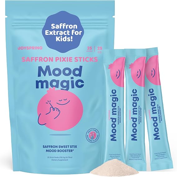 JoySpring Mood Magic Kids Saffron Sticks, Fruit Punch, 25 Ct, 4+