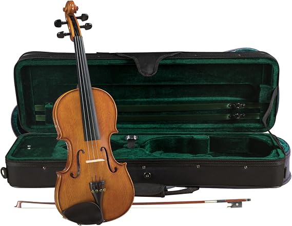 Cremona SV-175 4/4 Premier Student Violin Outfit Solid Spruce Top, Maple Back, Ebony Fittings, Prelude Strings, Case & Bow for Beginner & Advancing Students