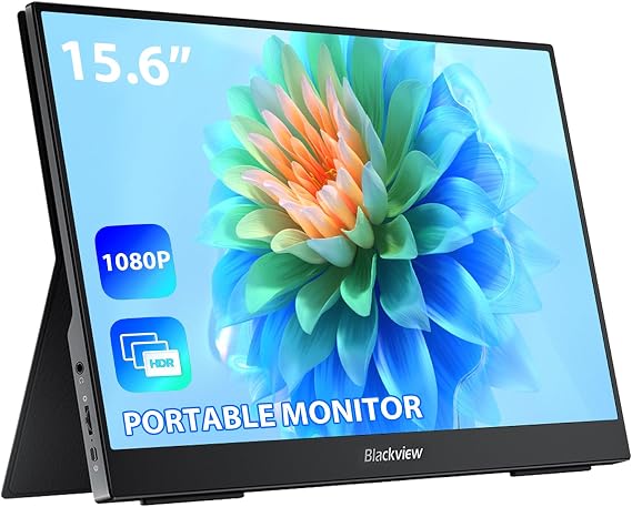 Blackview Table 8 Portable Monitor - 15.6" Gaming Monitor for Laptop, 1080P FHD Computer Monitor USB-C HDMI Laptop Screen Extender, HDR IPS Display Screen w Smart Cover&Speakers for Laptop Mini PC Mac
