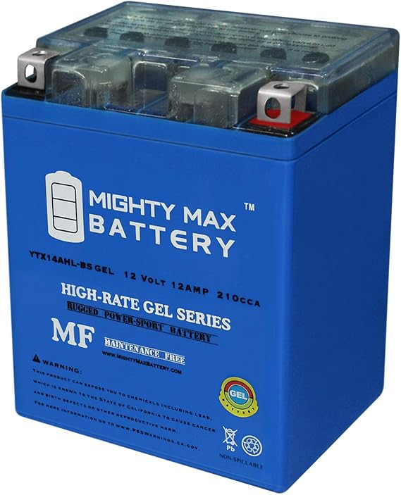Mighty Max Battery YTX14AHL 12V 12Ah Gel Battery Replaces YB14L-A2 12N14-3A Motorcycle