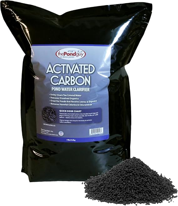 The Pond Guy Activated Carbon Filter Pellets & Mesh Media Bag, Tea Color Water & Odor Remover Treatment for Outdoor Koi Fish Ponds & Waterfall Filters