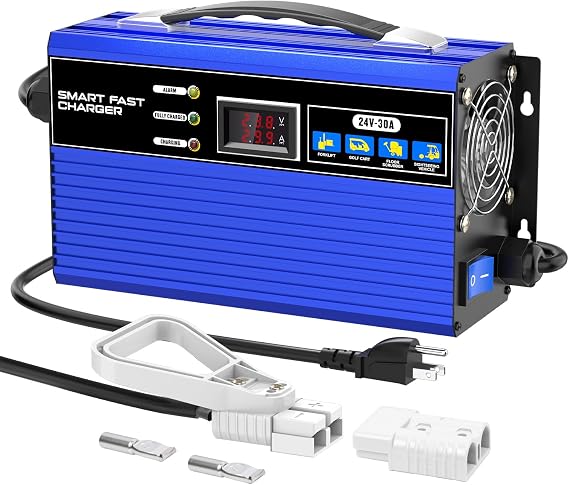 Forklift Battery Charger,24V 30A Full-Automatic Trickle Charger 900W