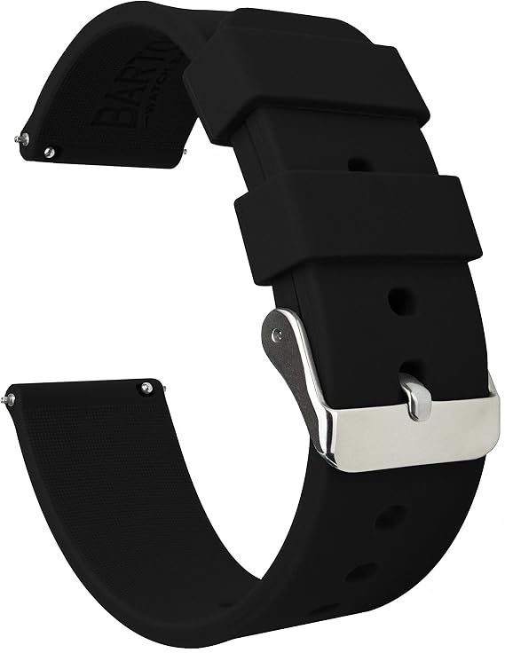 Barton Silicone Watch Bands - Quick Release Straps - Choose Color & Width - 16mm, 18mm, 20mm, 22mm or 24mm - Soft Rubber