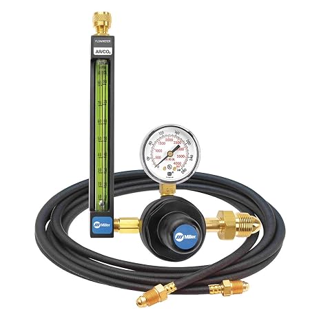 MILLER ELECTRIC Flowmeter Regulator,Brass,Medium Duty