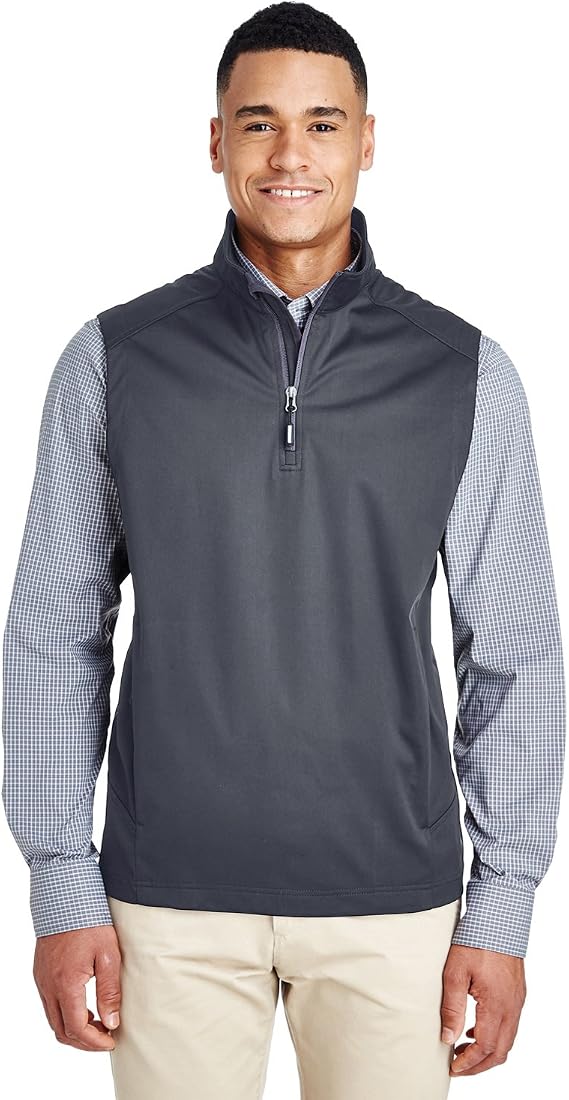 Men's Techno Lite Three-Layer Knit Tech-Shell Quarter-Zip Vest S CARBON