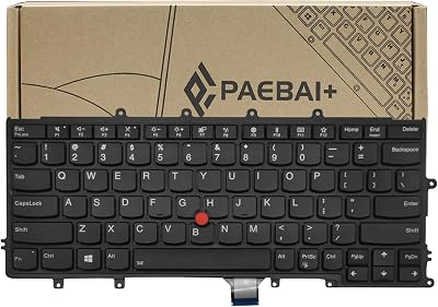 PAEBAI Replacement Laptop Keyboard Backlit for Lenovo ThinkPad X270 01AV519 01AV530 04X0196 SN20K79593, with Frame Pointer Backlight US Layout