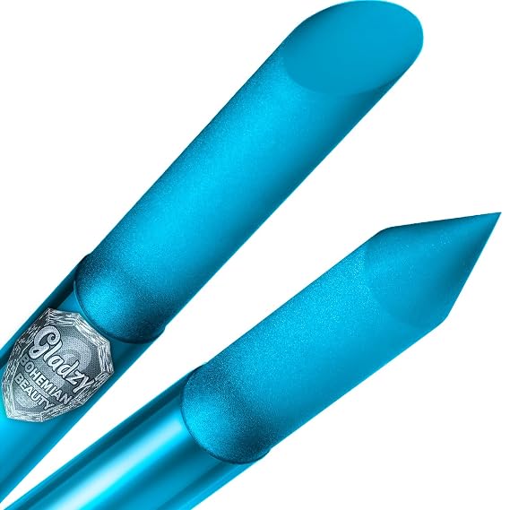 Glass Cuticle Pusher by GLADZY - Manicure Stick, Genuine Czech Quality, Professional Precision Filing Cuticle Remover, Abrasive Surface Never Wears Out