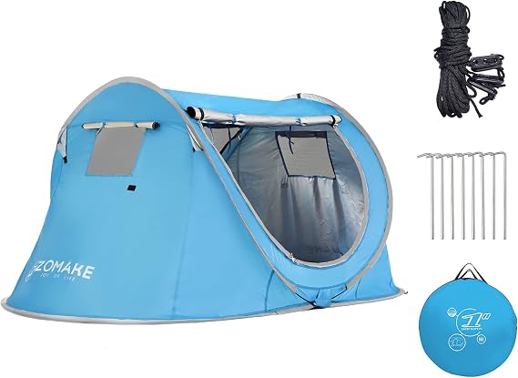 Easy Pop Up Tent 2-4 Person Waterproof - Pop-Up Camping Tents Automatic Tent Throw Pop Up Instant Flip Pop Tent for Camping,by ZOAMKE