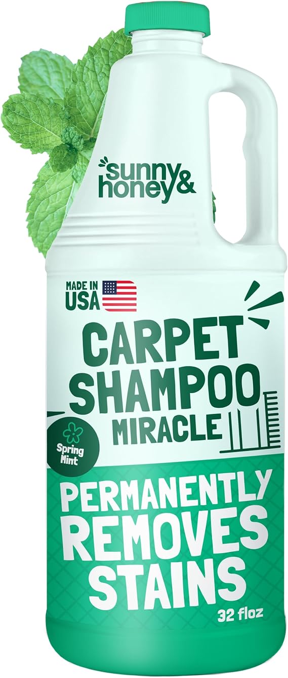 Sunny & Honey Carpet Cleaner Shampoo Solution for Machines, 32floz Mint