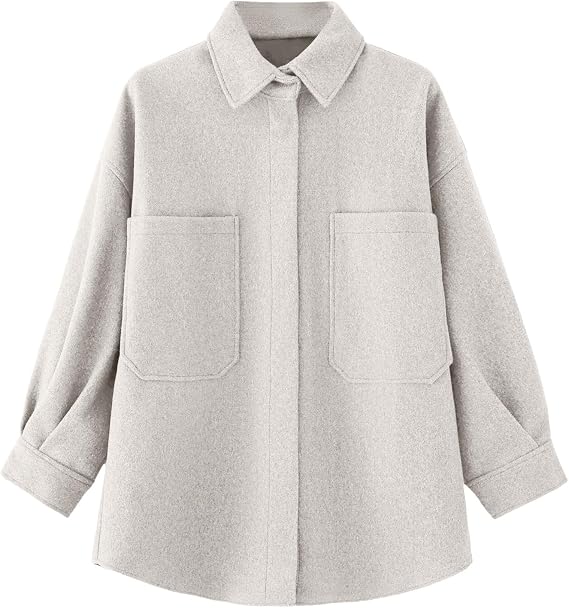 Fall Winter Pea Coat for Women Cropped Wool Blend Long Sleeve Coat Jacket Peacoat Trench Overcoat with Pockets
