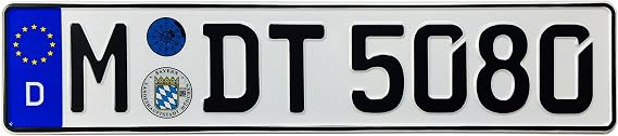 Munich Rear German License Plate Compatible with BMW