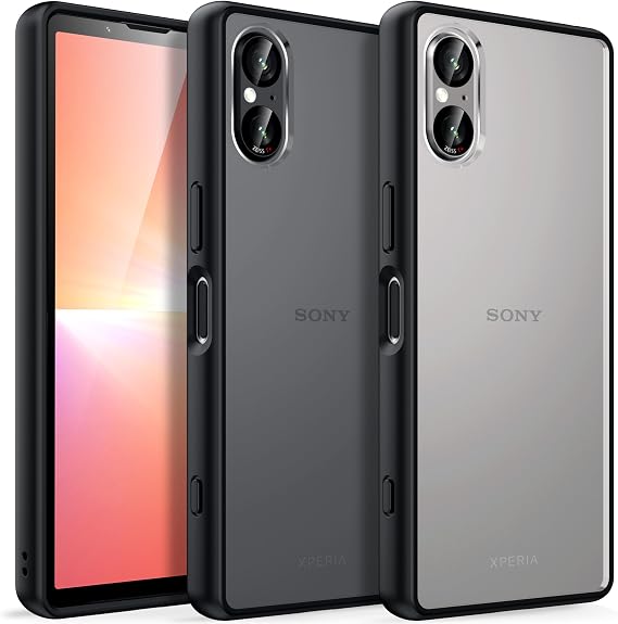 SONY Xperia 5 V Case, Half-Clear SO-53D | SOG12, Impact Resistant, Matte Finish, US Military MIL Standard Certified, SGS Certified, No Yellowing, Lens Protection, Fingerprint Resistant, with Strap