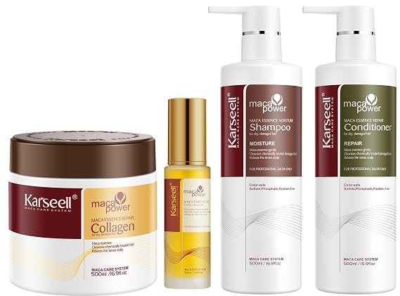 Karseell Collagen Hair Mask + Argan Oil Shampoo and Conditioner - 1.69oz + 16.9oz