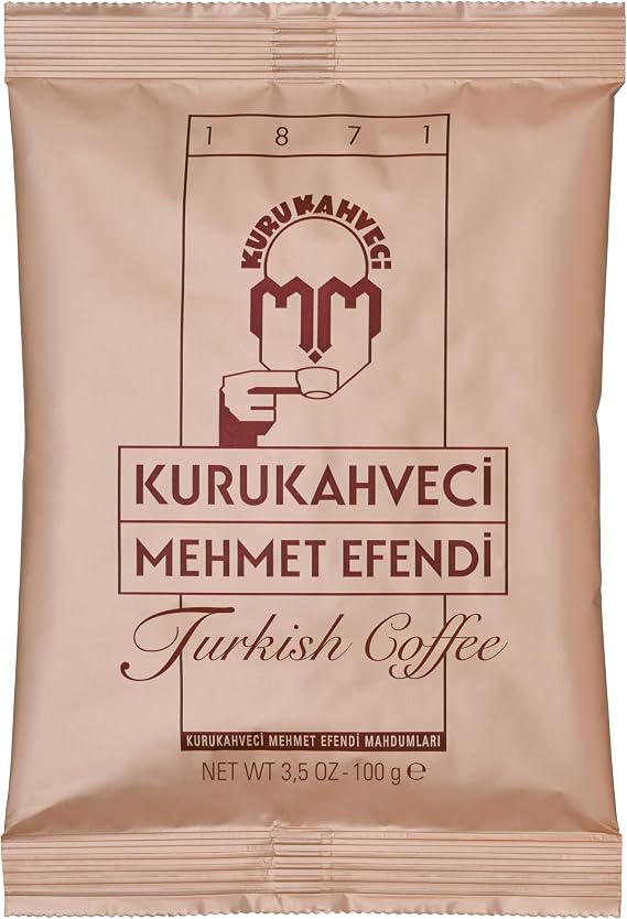 Kurukahveci Mehmet Efendi Türk Kahvesi 100g | Cezve, Zengin Aroma, Orta, Vegan, Glutensiz, 1871'den Beri Otantik Türk Kahvesi Geleneği için İnce Kavrulmuş Öğütülmüş Kahve