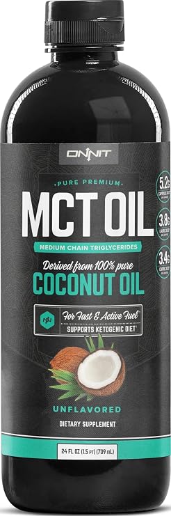 Onnit MCT Oil - Pure MCT Coconut Oil, Ketogenic Diet and Paleo Optimized with C8, C10, Lauric Acid - Perfect for Coffee, Shakes, and Cooking (Flavorless - 24oz)