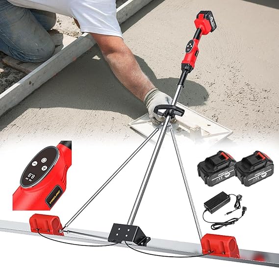 Electric Concrete Vibrating Machine with 150/180/200cm Board Concrete Screed Vibratory Kit with Brushless Dual Motor,Concrete Finishing Tool(2M)